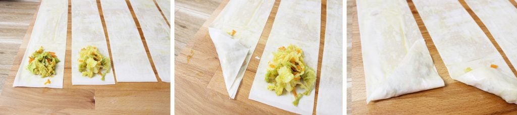 Triangolini di verdure con pasta fillo - Step 3