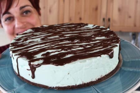 Cheesecake menta e cioccolato senza cottura