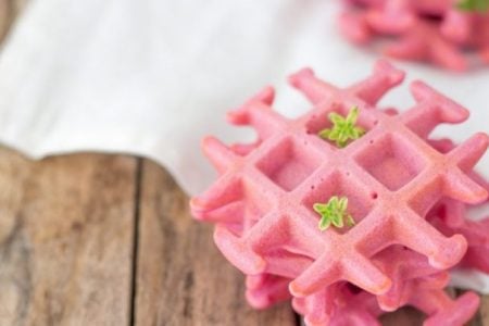 Waffles rosa pastello senza glutine