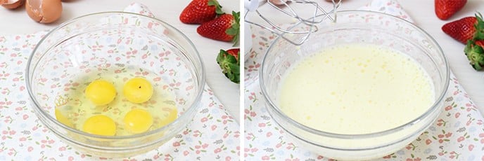 Torta mimosa al cioccolato e fragole – ricetta facile e soffice - Step 1