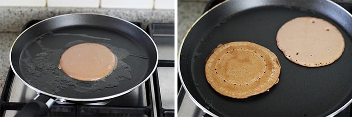 Pancakes 3 idee: pancakes cuor di Nutella, senza uova e mela pancakes - Step 3