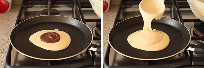 Pancakes cuor di Nutella - Step 2