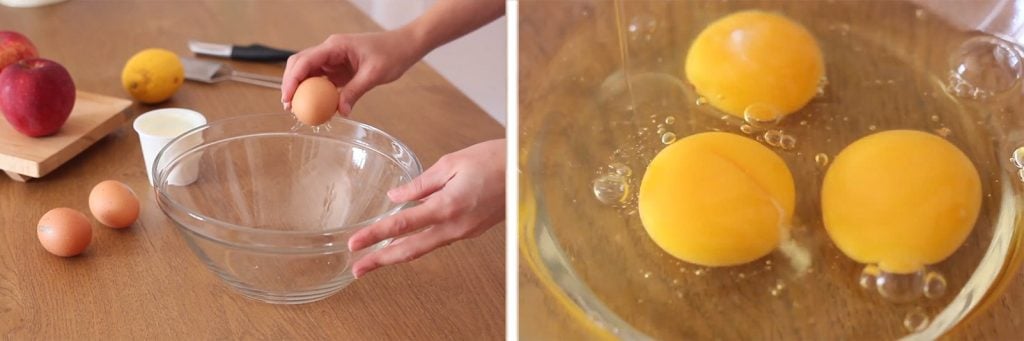 Per prima cosa iniziamo unendo le uova in una ciotola, iniziamo a frullare con l'aiuto delle fruste elettriche. 