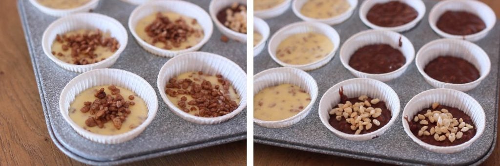 Muffins bicolore al riso soffiato - Step 7