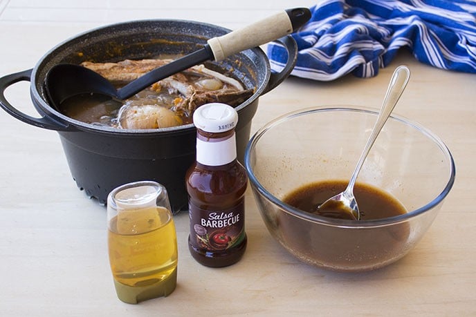 Grigliata di maiale al barbecue con salsa al miele - Step 3