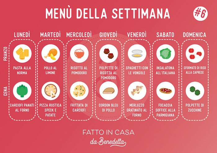 menù settimanale con lista della spesa #6