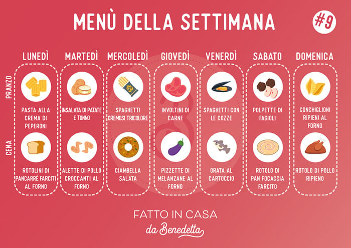 menù settimanale con lista della spesa #9