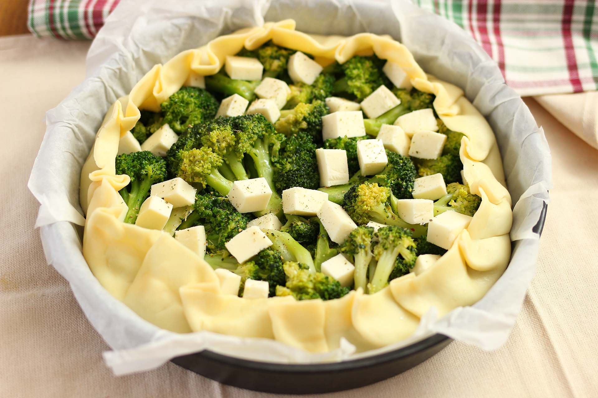 Torta rustica broccoletti e mozzarella - Step 3