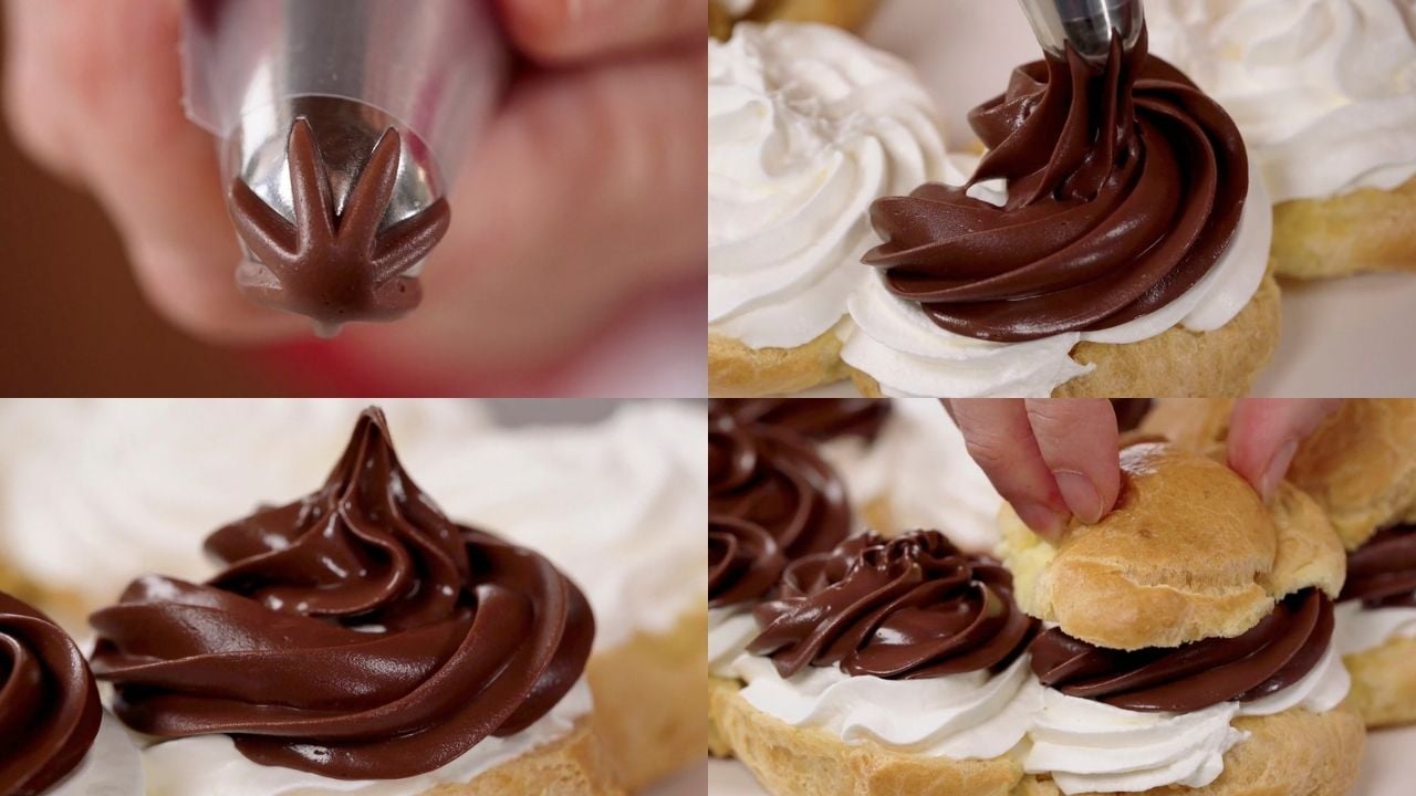 Ghirlanda di bignè con crema di yogurt e Nutella® - Step 11