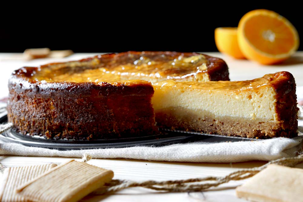 Cheesecake al forno ricotta e arancia