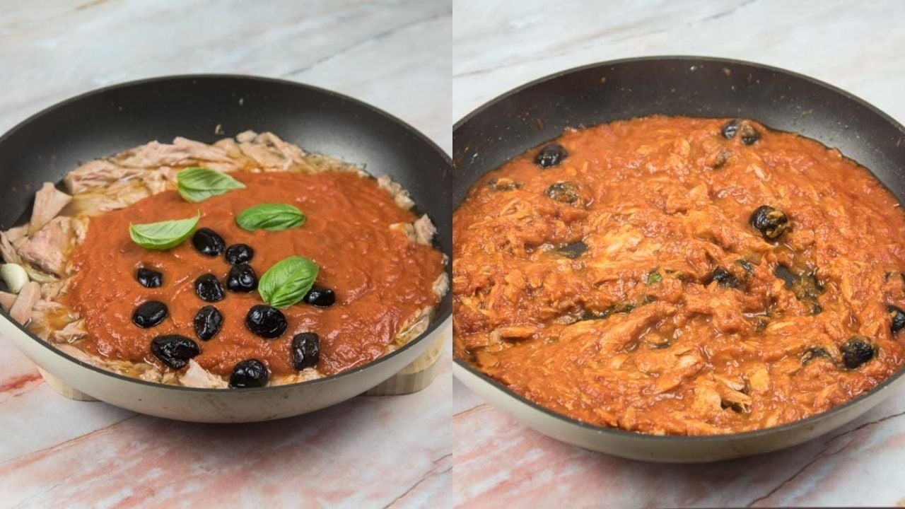 Pasta con tonno, olive e pomodoro - Step 3