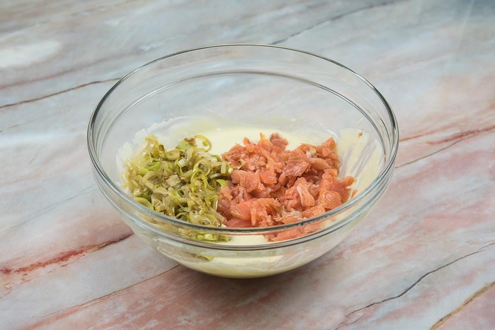 Torta salata salmone e porri - Step 6
