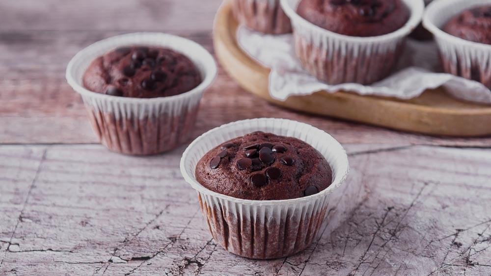 Muffin al cioccolato con albumi