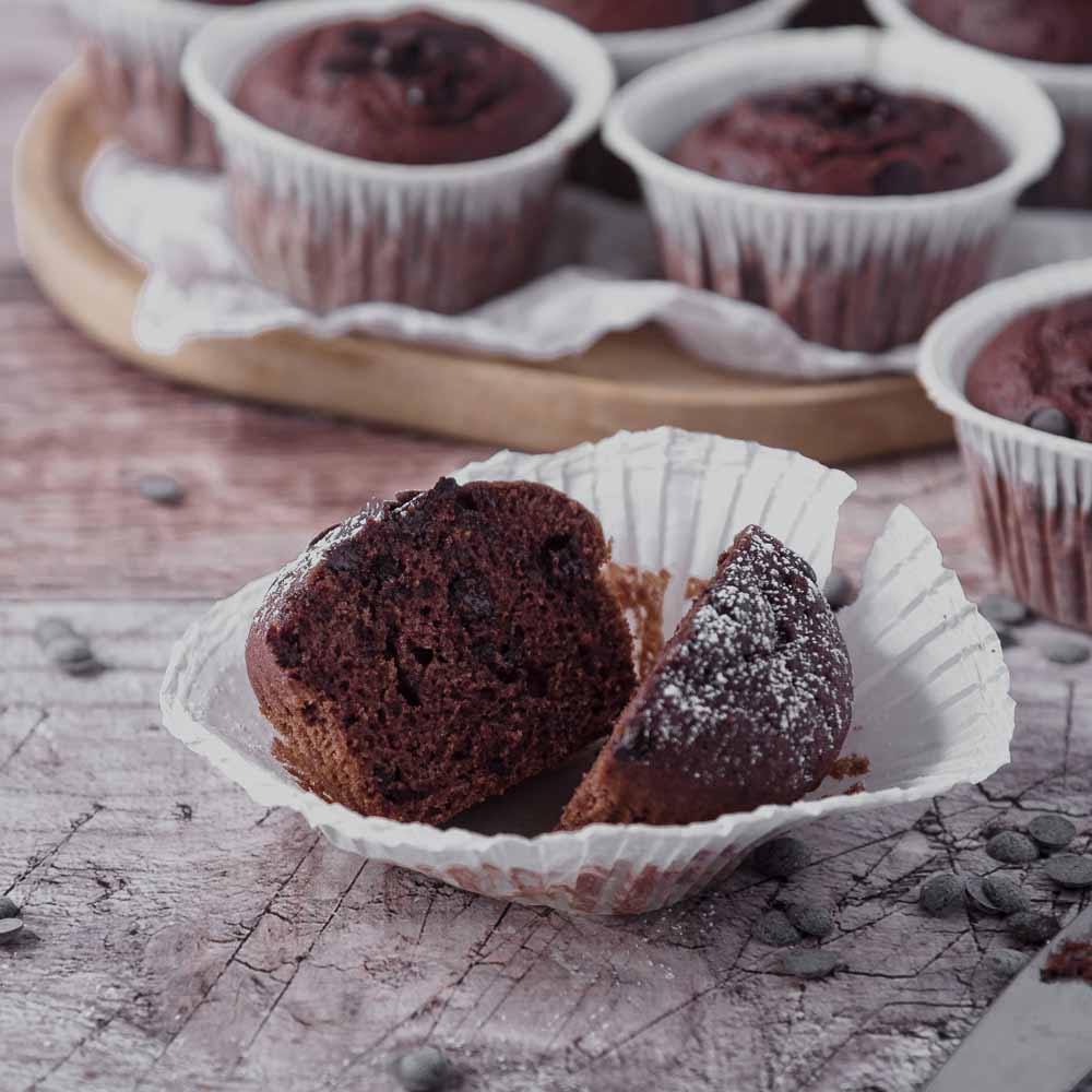 muffin al cioccolato con albumi