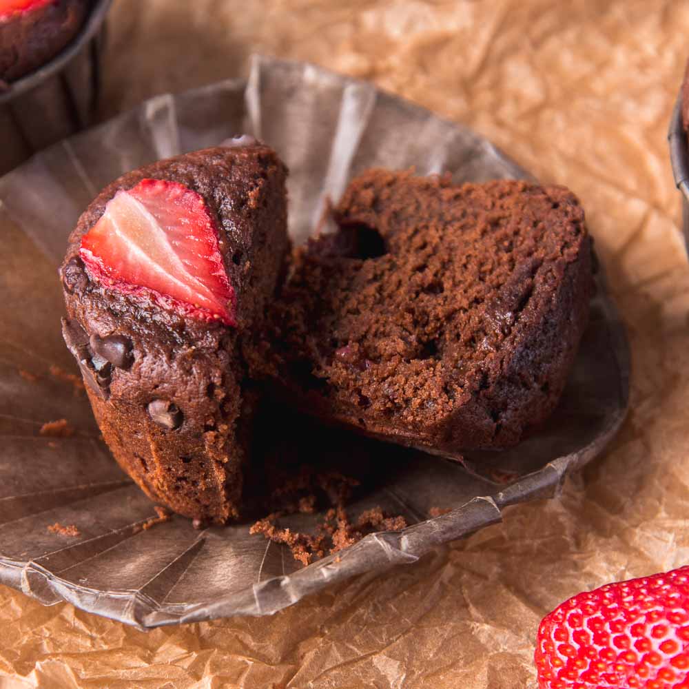 muffin fragole e cioccolato