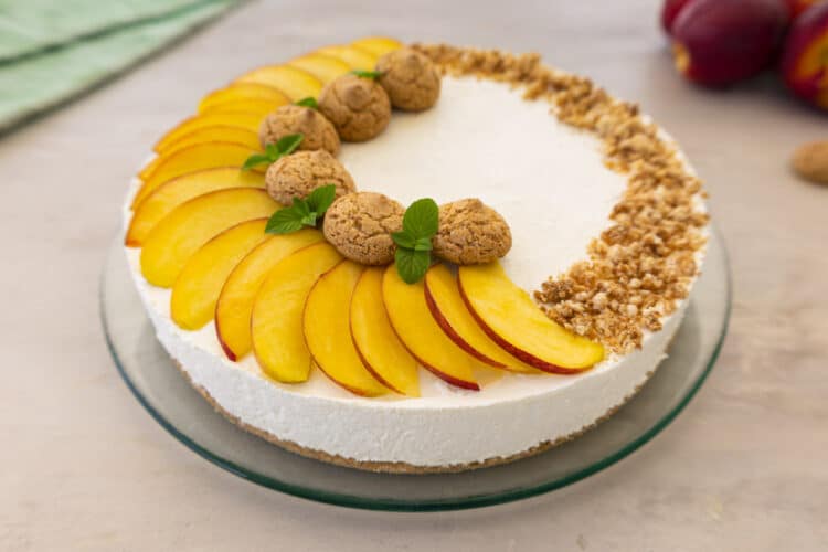 Torta fredda pesche e amaretti