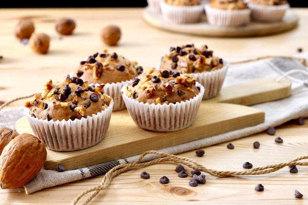muffin noci e cioccolato