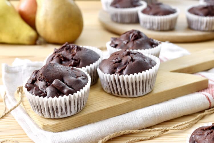 Muffin pere e cioccolato