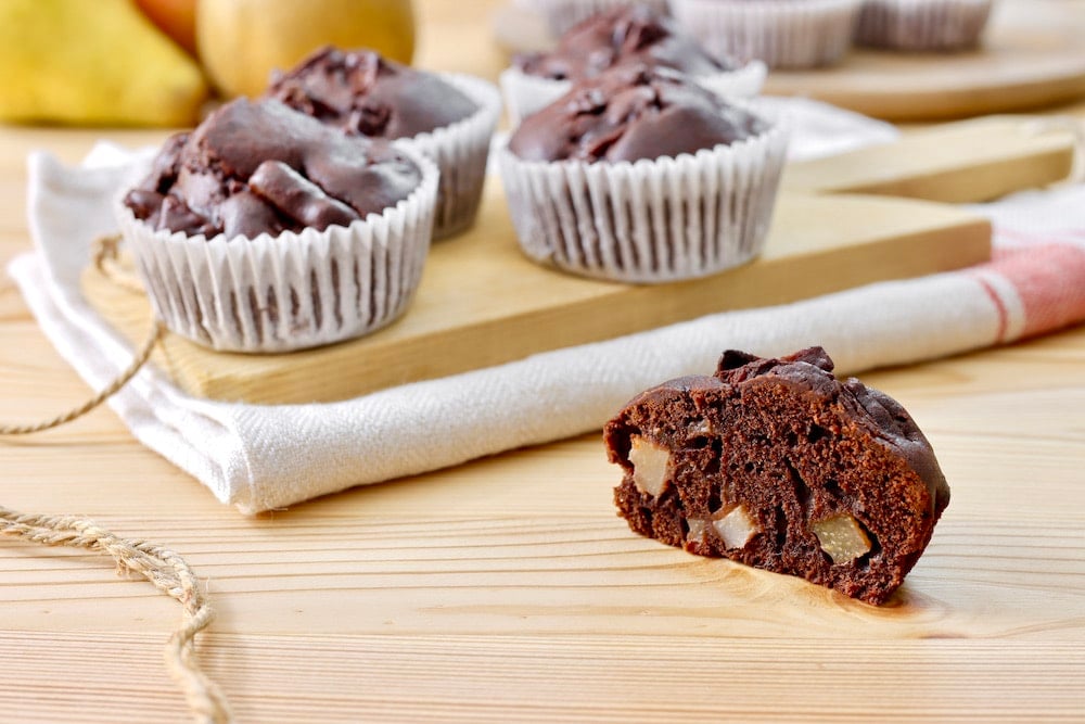 muffin pere e cioccolato