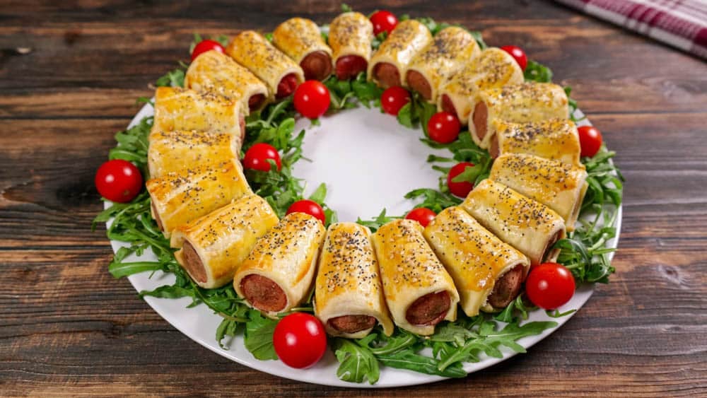 ghirlanda di fagottini ai wurstel