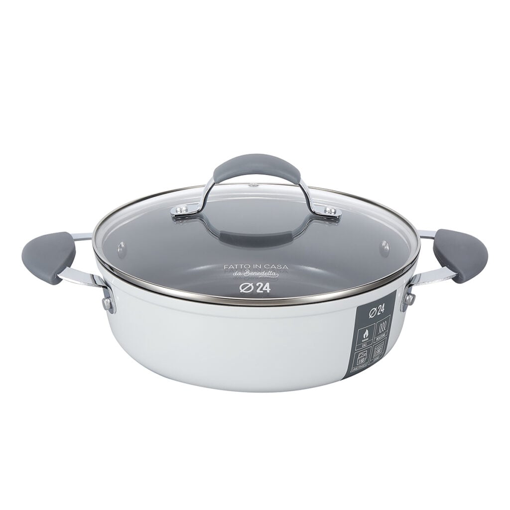 Lagostina 12896031624 Casseruola ø 24 cm Fonda con Coperchio Tempra