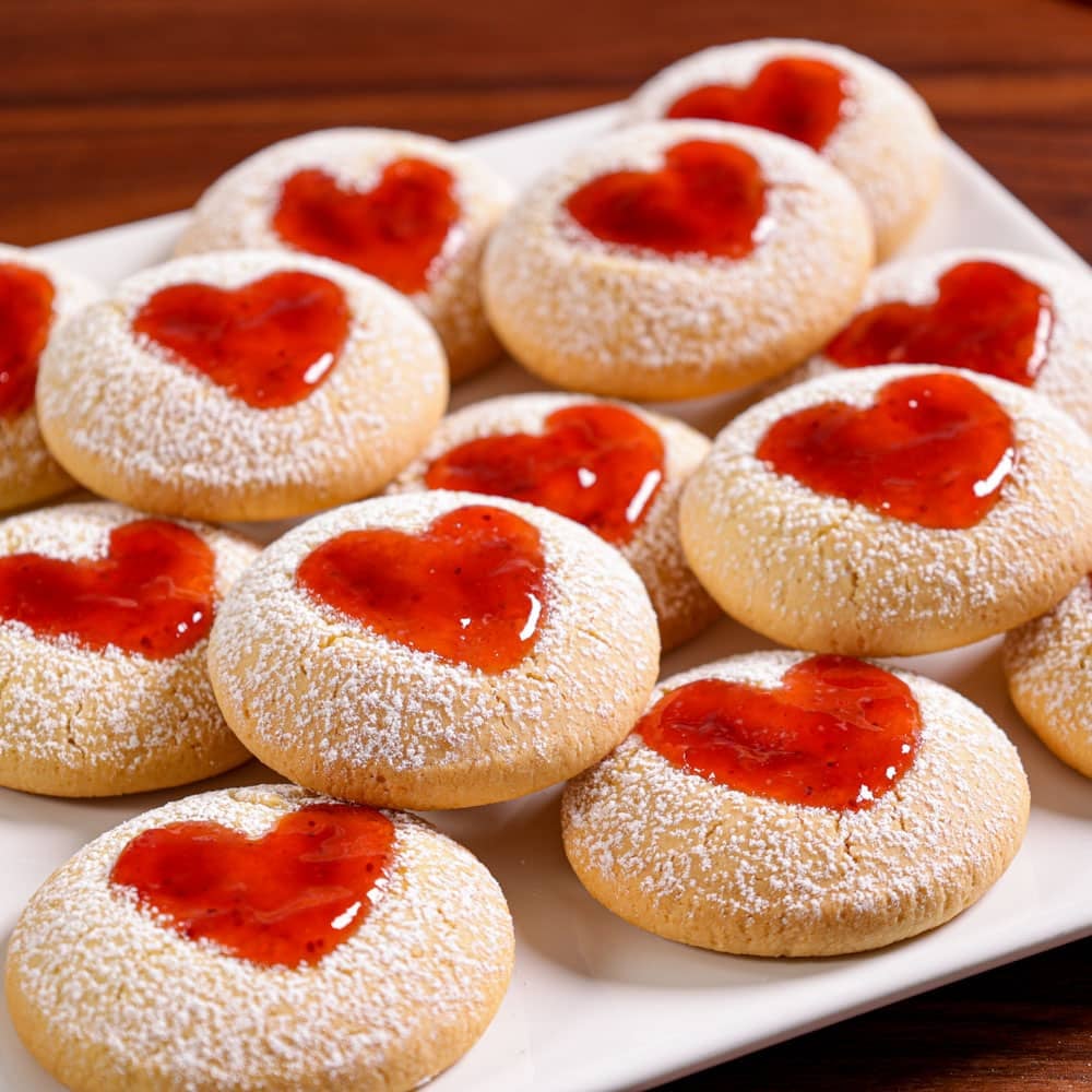 biscotti con cuore di marmellata