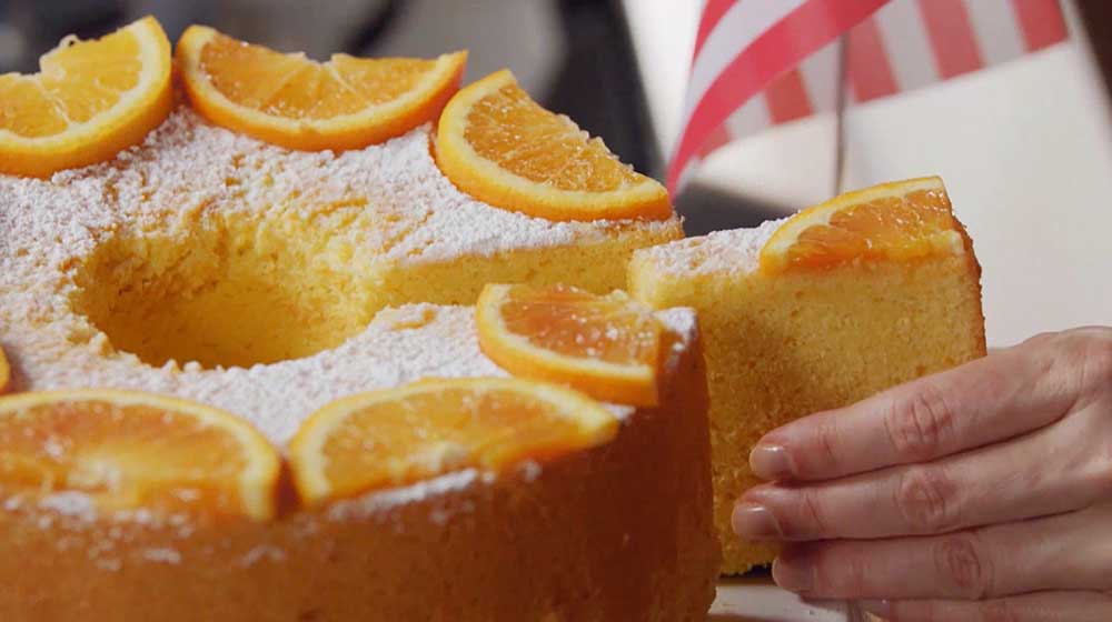 chiffon cake all'arancia