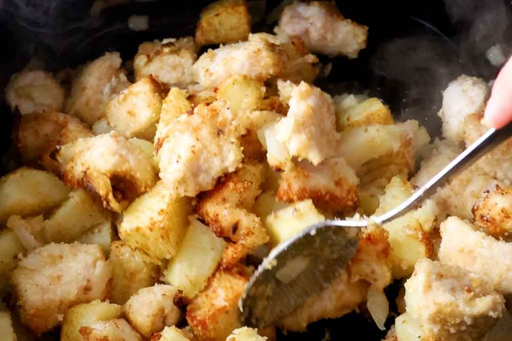 Pollo, patate e cipolle in friggitrice ad aria - Step 5