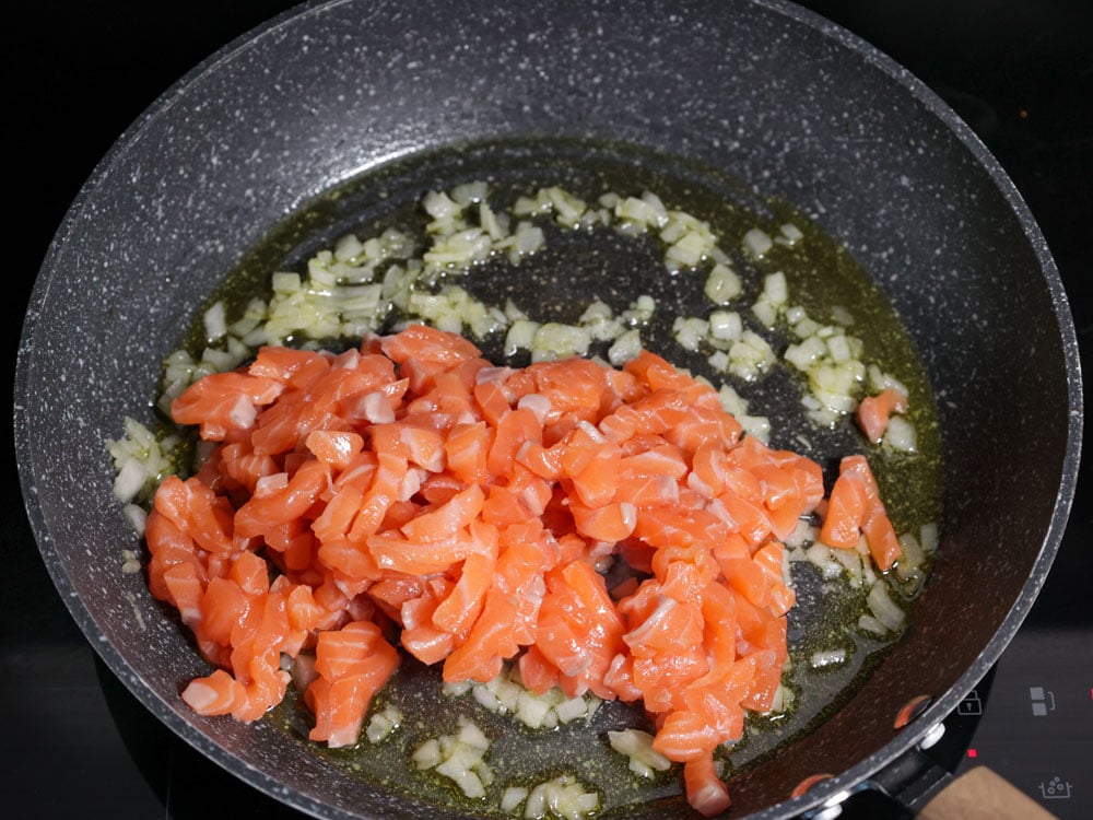 Lasagne bianche salmone, mazzancolle e spinaci - Step 3