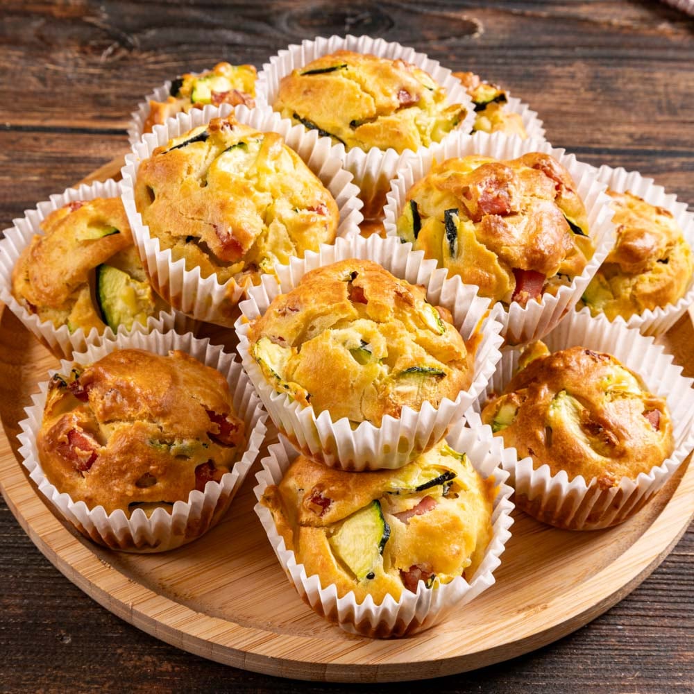 muffin salati zucchine e mortadella