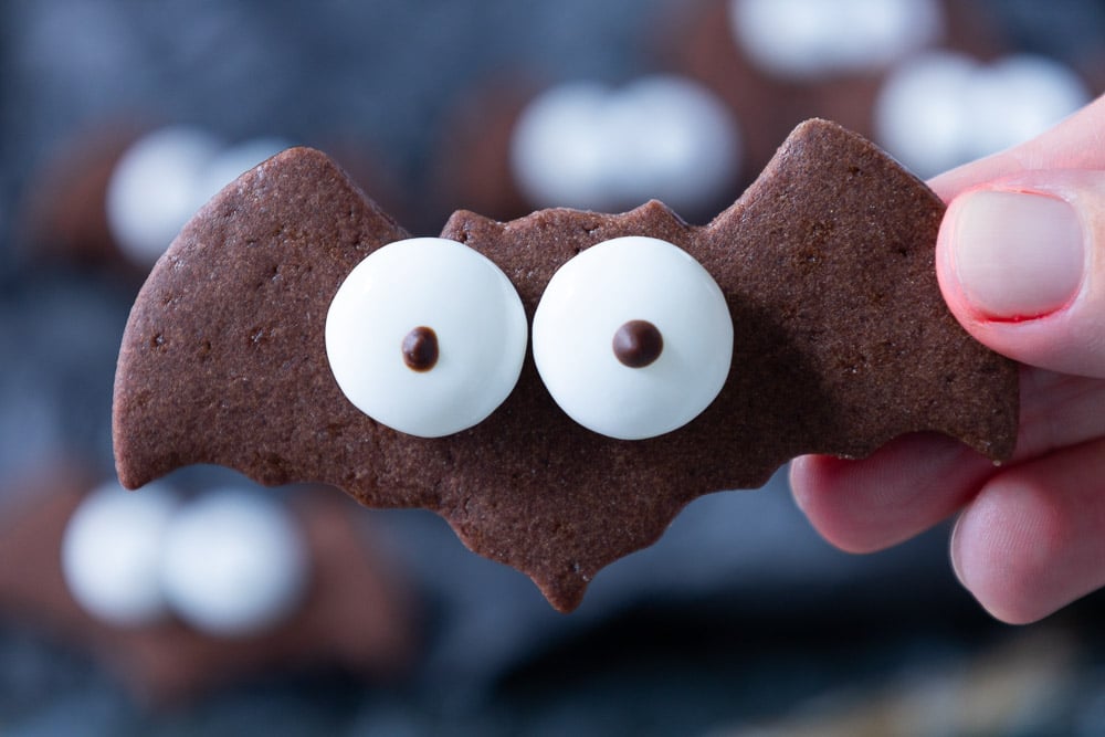 biscotti pipistrello al cioccolato