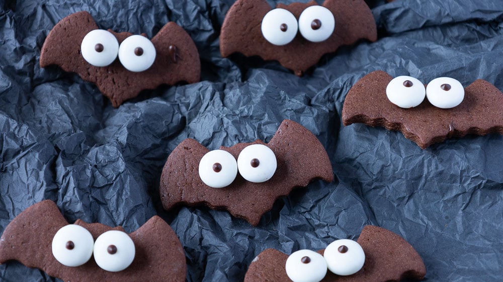 biscotti pipistrello al cioccolato