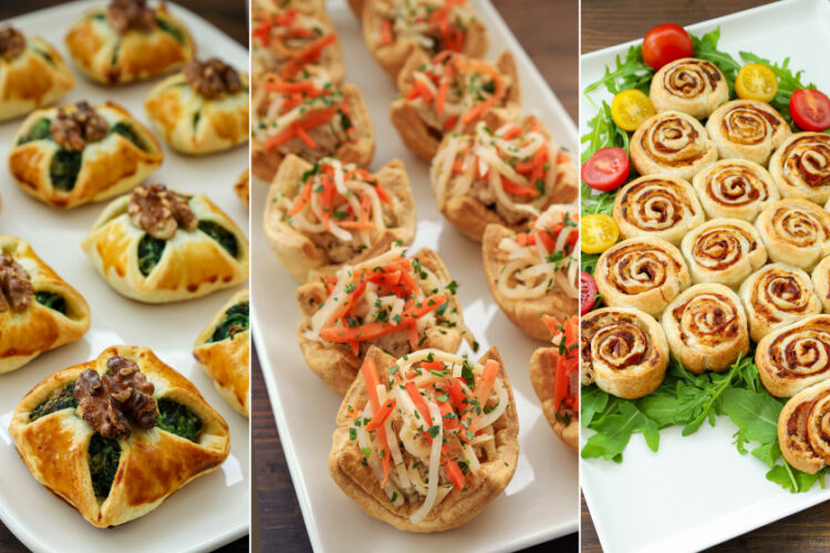 3 idee di antipasti di Natale con pasta sfoglia