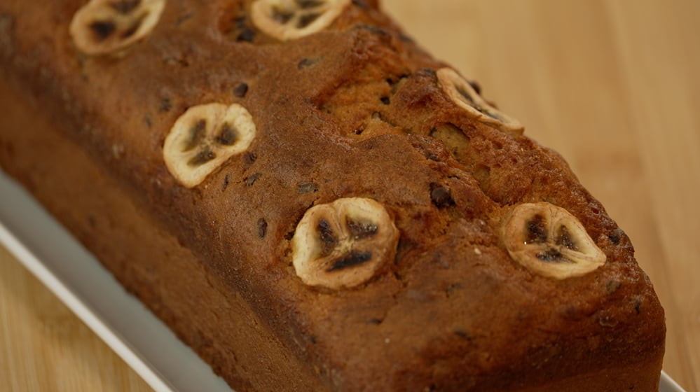 banana bread con gocce di cioccolato