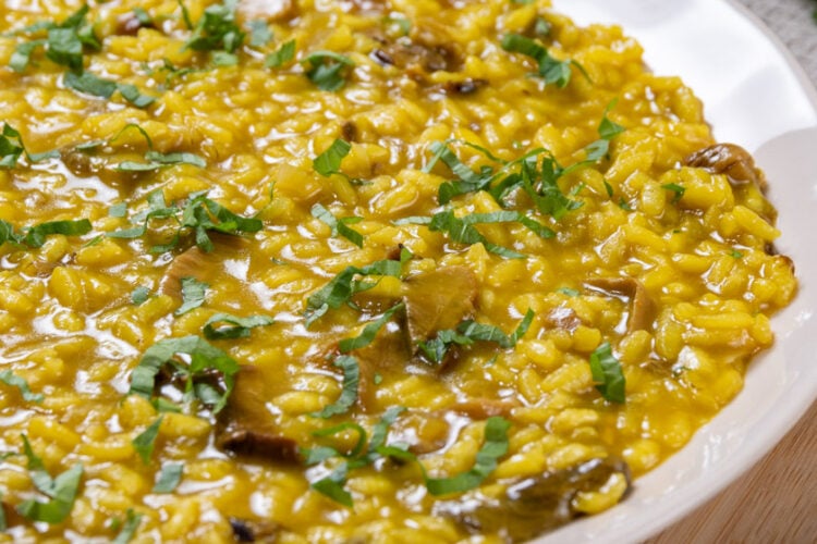 risotto porcini e zafferano