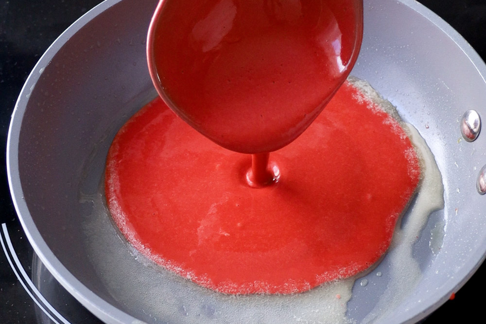 Pancake red velvet - Step 5