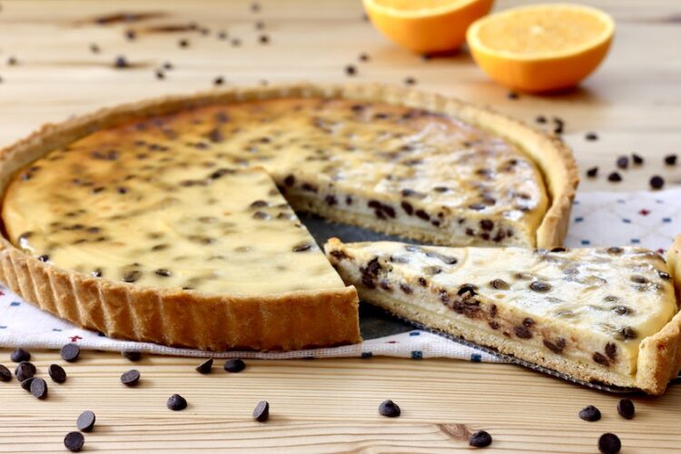 Crostata alla ricotta, arancia e cioccolato