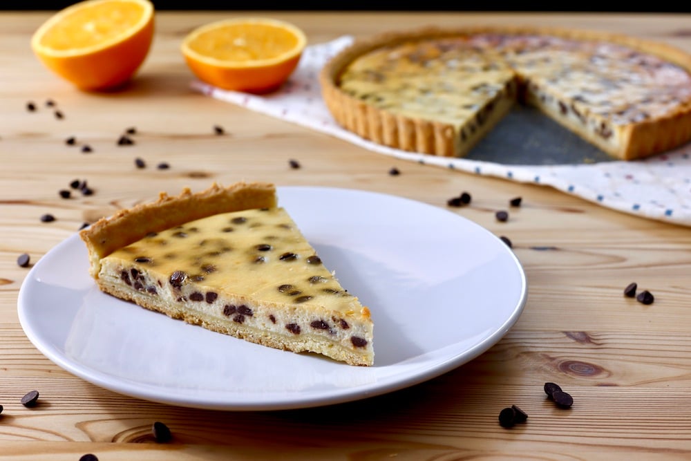 crostata alla ricotta arancia e cioccolato