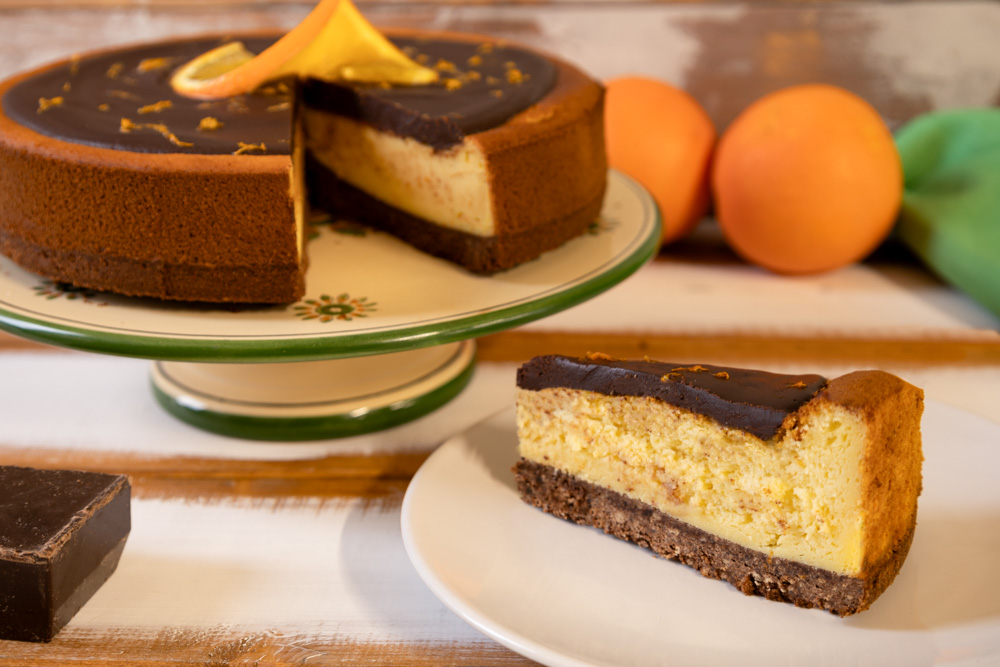 cheesecake arancia e cioccolato