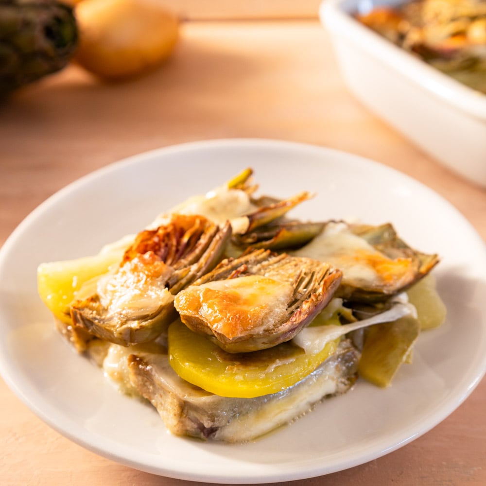 parmigiana di carciofi e patate