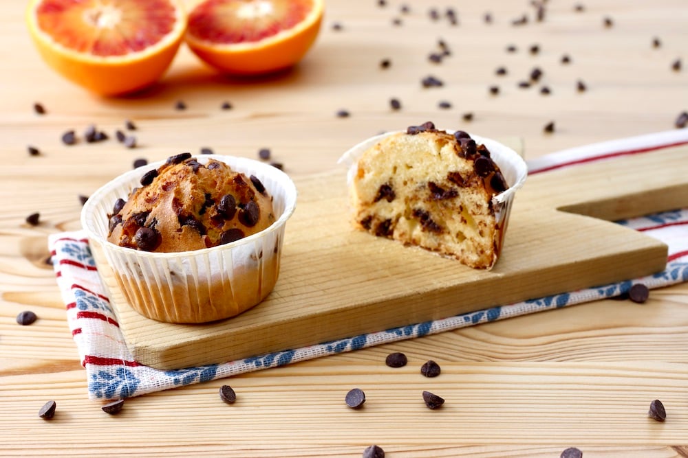 muffin arancia e cioccolato in friggitrice ad aria