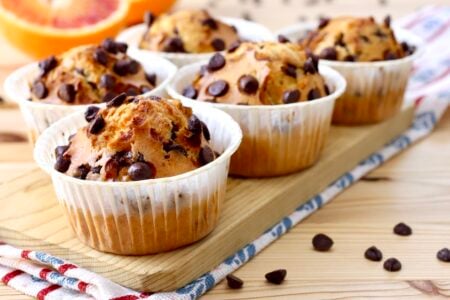 Muffin arancia e cioccolato in friggitrice ad aria