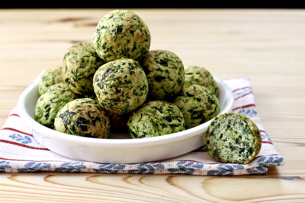 polpette ricotta e spinaci in friggitrice ad aria