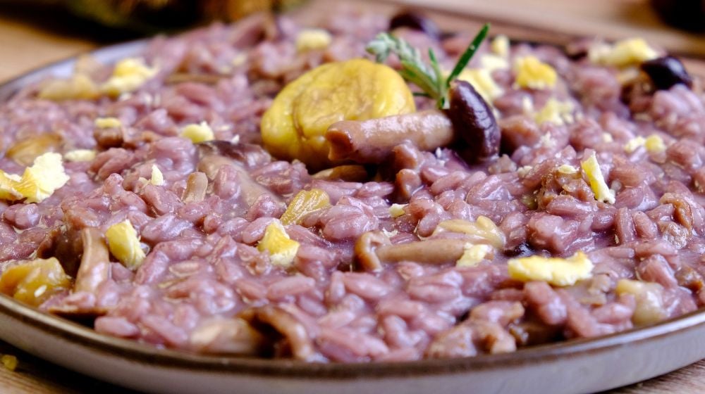 risotto salsiccia funghi e castagne