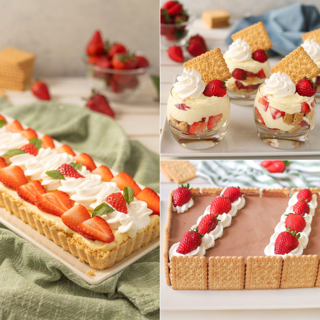 3 idee dolci con fragole e biscotti