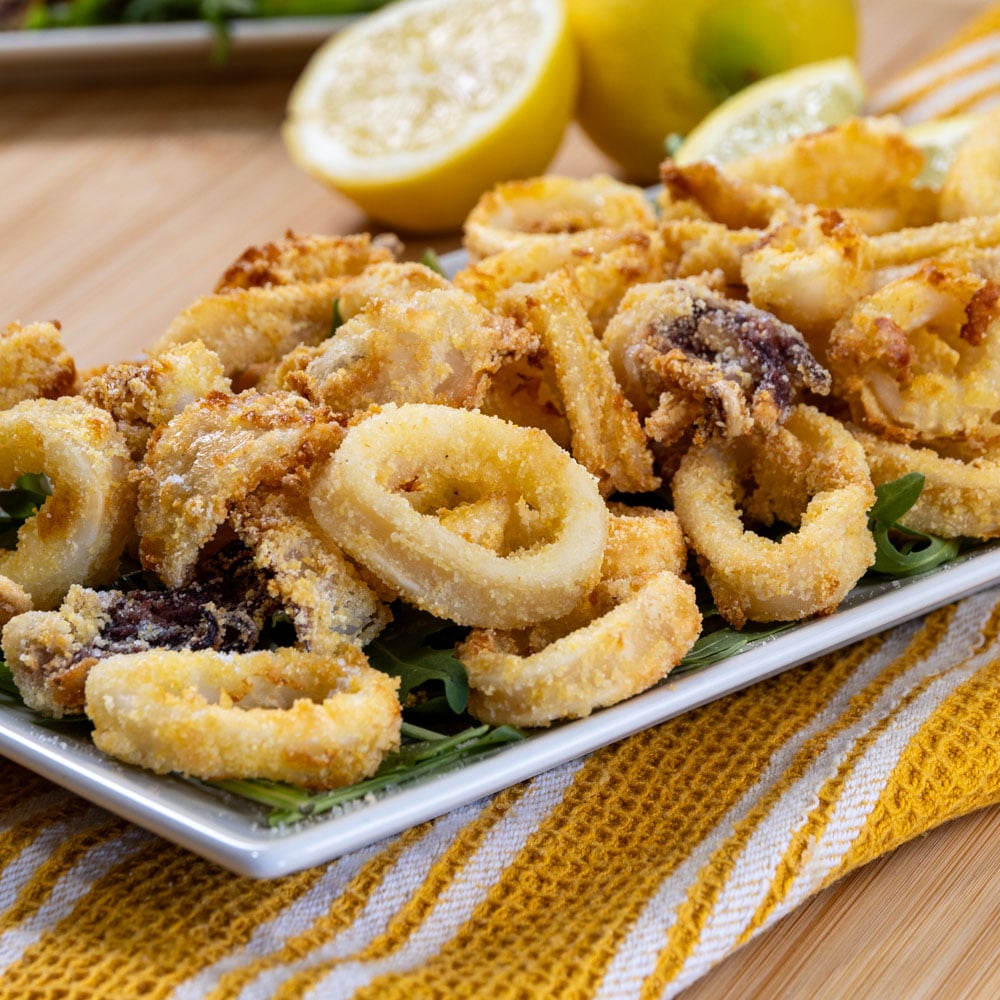 calamari fritti in friggitrice ad aria