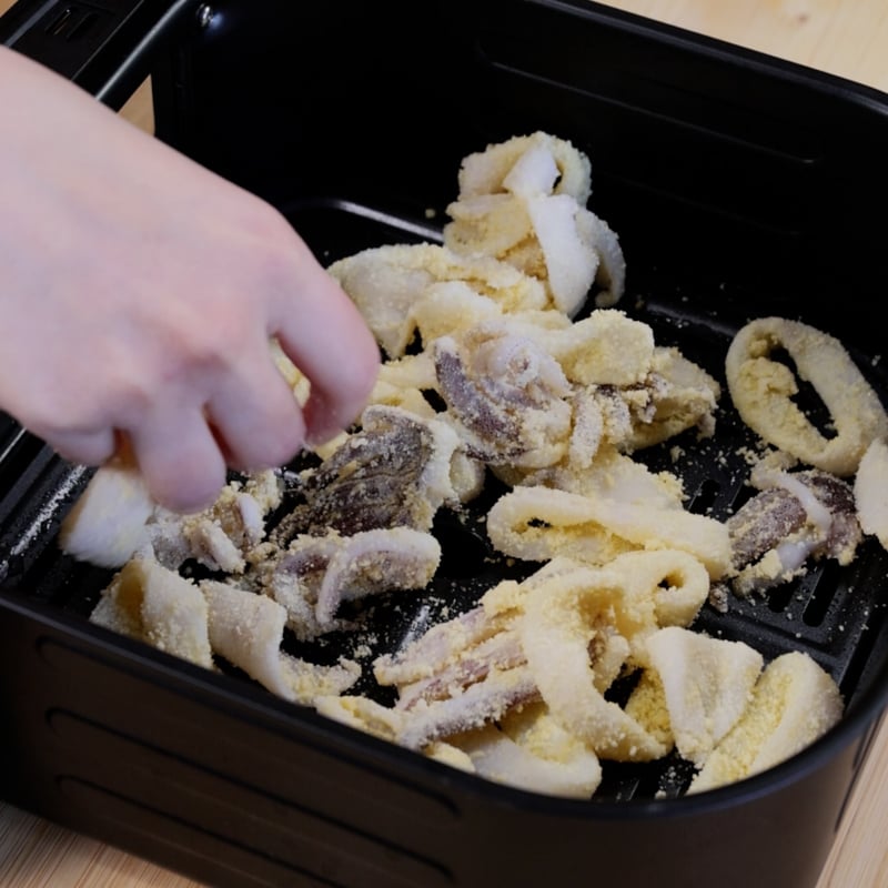 Calamari fritti in friggitrice ad aria - Step 4