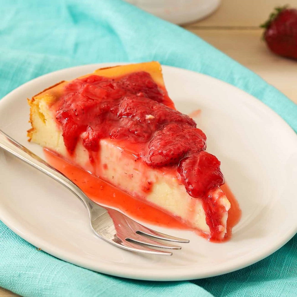 torta ricotta e fragole