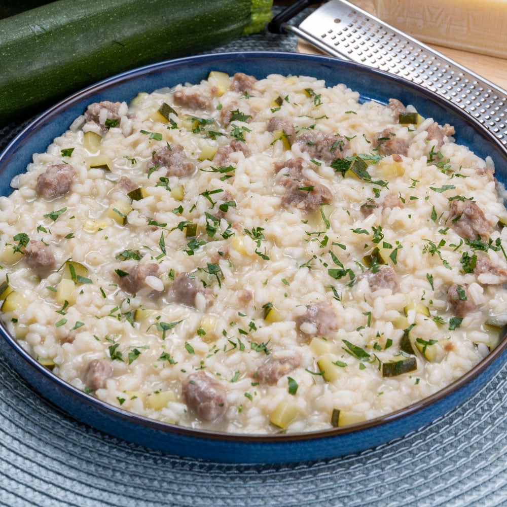 risotto zucchine e salsiccia