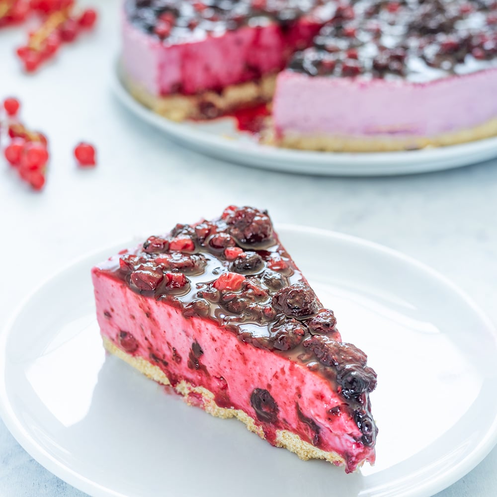 cheesecake ai frutti di bosco senza cottura